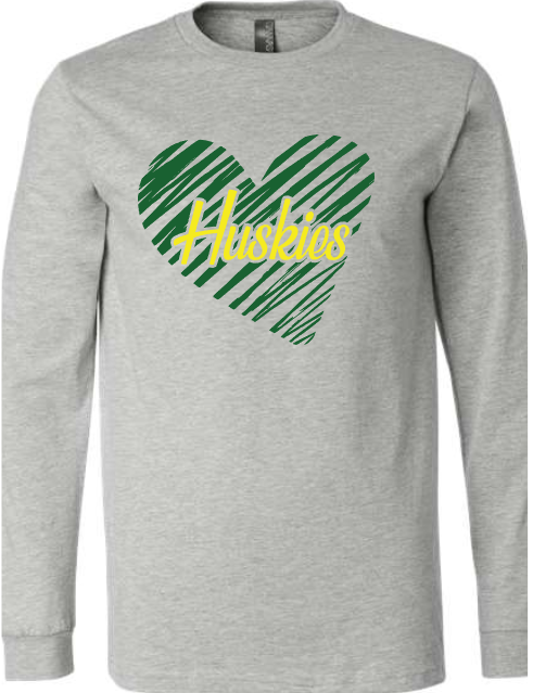 Monroe Elementary Heart LONG SLEEVE (Adult and Youth)