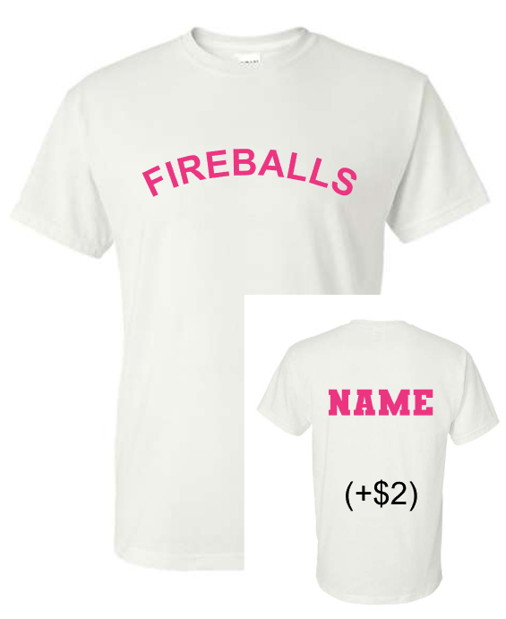 Fireball Basketball Tee Shirt PINK (Adult and Youth)