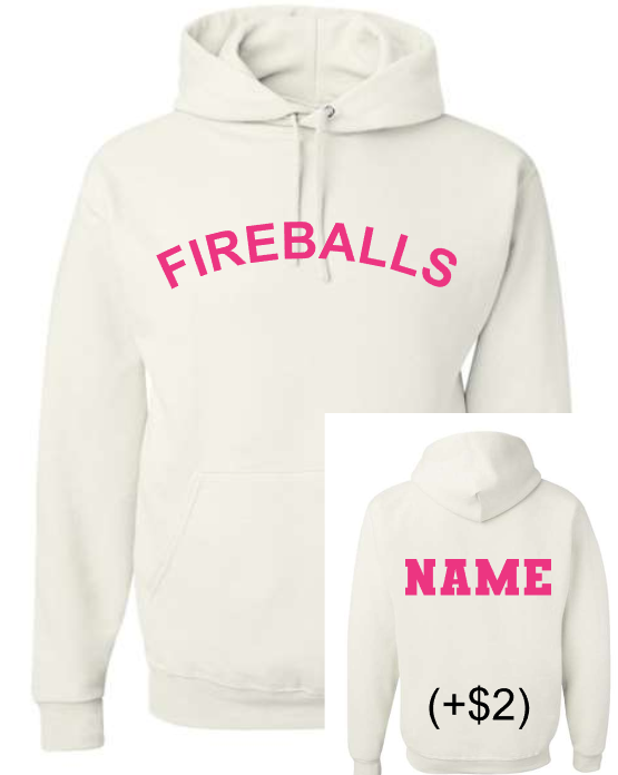 Fireball Basketball Hoodie Sweatshirt PINK (Adult and Youth)