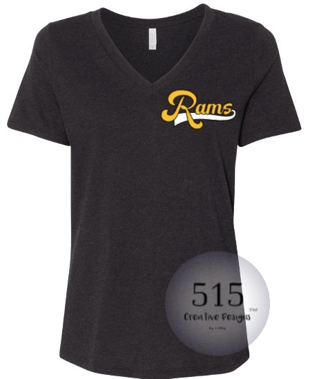 SEP Rams Vintage Ladies V-Neck Short Sleeve Tee