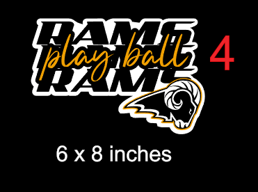 SEP Rams Baseball Laminated Window Stickers